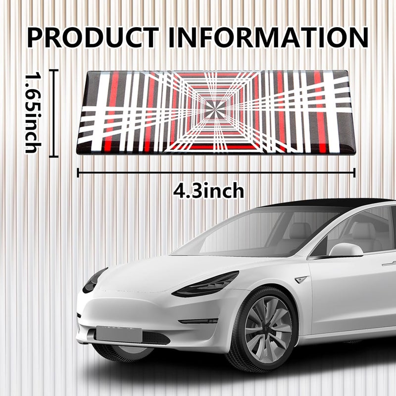 heenvn Plaid Badge Sticker for Tesla Model 3 Y S X Cybertruck, Space Tunnel Emblem Sticker Performance Exterior Rear Trunk Accessories - Image 3